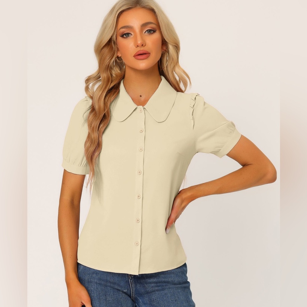 Allegra K Ruffle Sleeve Blouse NWT - Picture 8 of 8